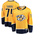 Men's Nashville Predators Juuse Saros #74 Gold Breakaway Player Jersey1