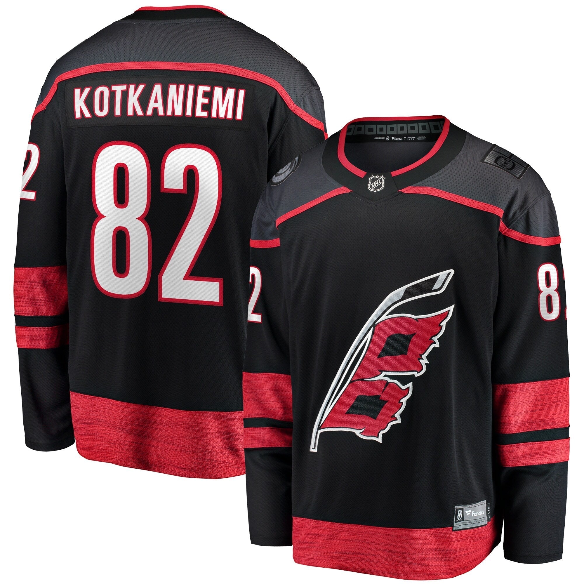 Jesperi Kotkaniemi Carolina Hurricanes   Home Breakaway  Jersey - Black