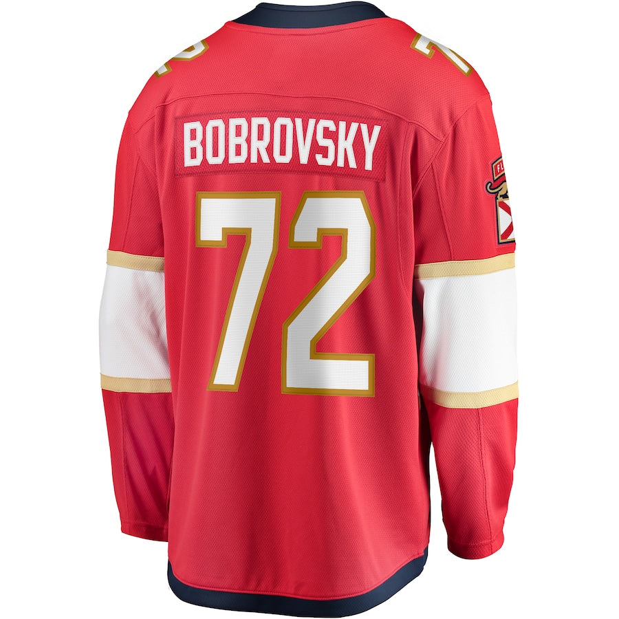 Sergei Bobrovsky Florida Panthers   Home 2024 Stanley Cup Champions Breakaway  Jersey ��������������������������������������������������������������������������������� Red