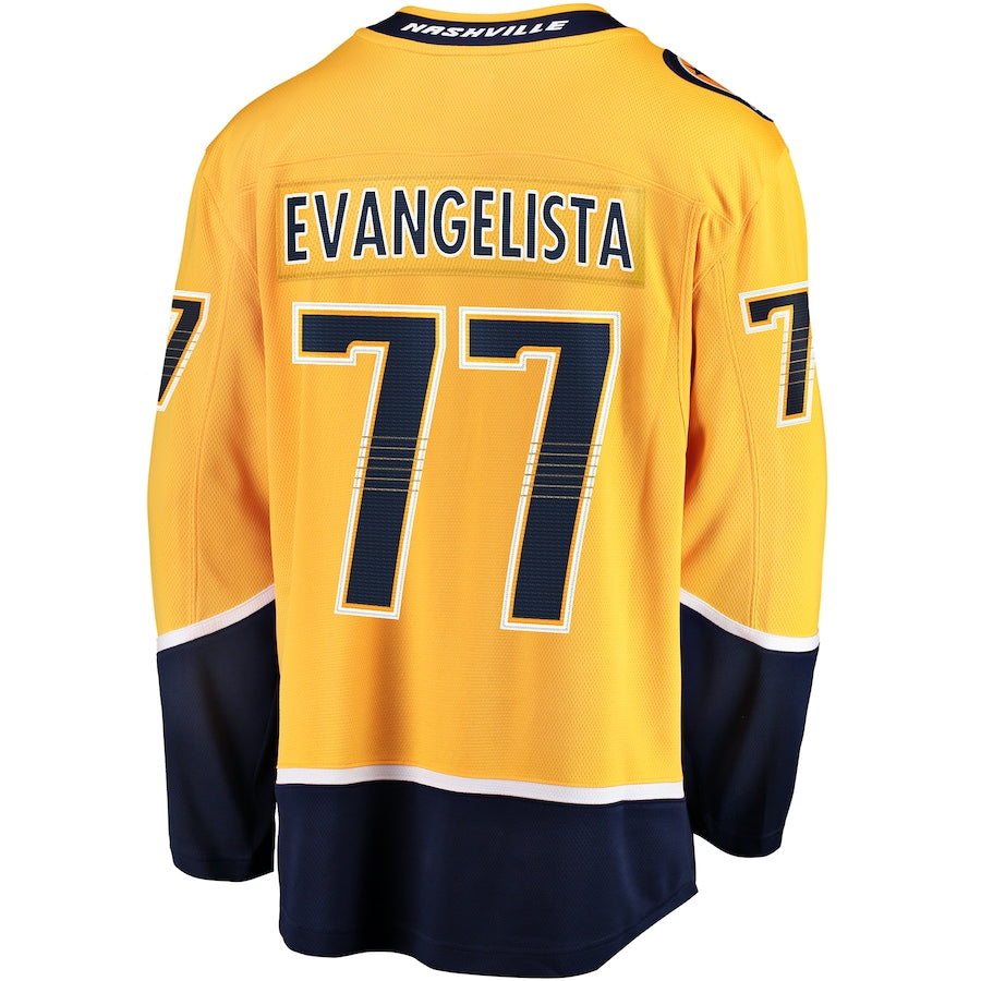 Luke Evangelista Nashville Predators   Premier Breakaway  Jersey - Gold