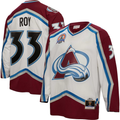 Men's Colorado Avalanche Patrick Roy Mitchell #33 Ness White 2000/01 Blue Line Player Jersey1