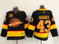 Men's Vancouver Canucks Quinn Hughes #43 Black Breakaway Player Jersey1