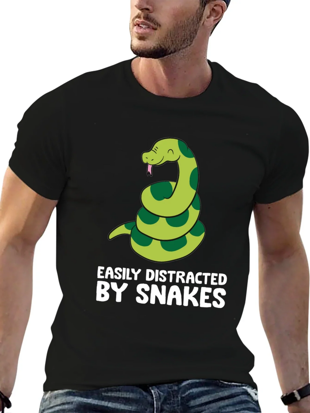 Easily Distracted By Snakes Graphic T-Shirt