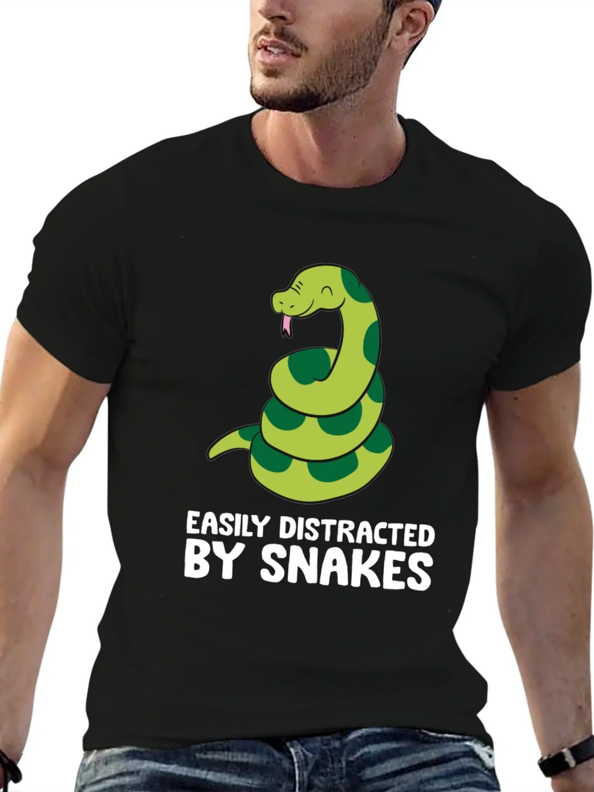 Easily Distracted By Snakes Graphic T-Shirt