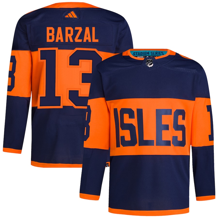 Mathew Barzal New York Islanders   2024 NHL Stadium Series Primegreen   Jersey ��������������������������� Navy