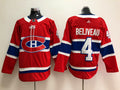 Men's Montreal Canadiens Jean Beliveau #4 Red Player Game Jersey1