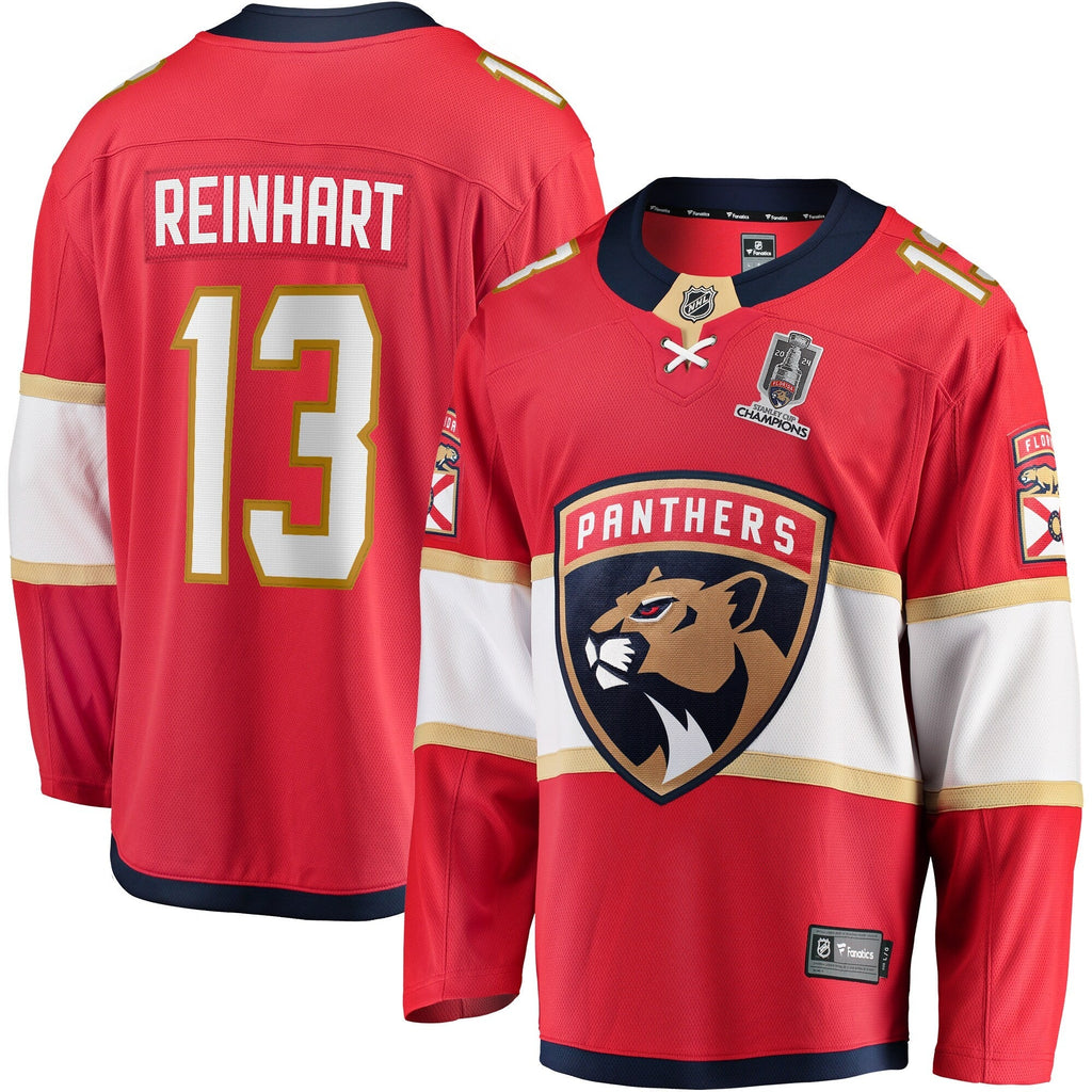 Sam Reinhart Florida Panthers   Home 2024 Stanley Cup Champions Breakaway  Jersey ��������������������������������������������������������������������������������� Red