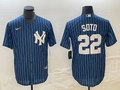 Men's New York Yankees Juan Soto #22 Blue Replica Player Jersey1