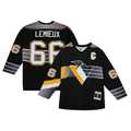 Men's Pittsburgh Penguins Mario Lemieux #66 Black Replica Player Jersey1