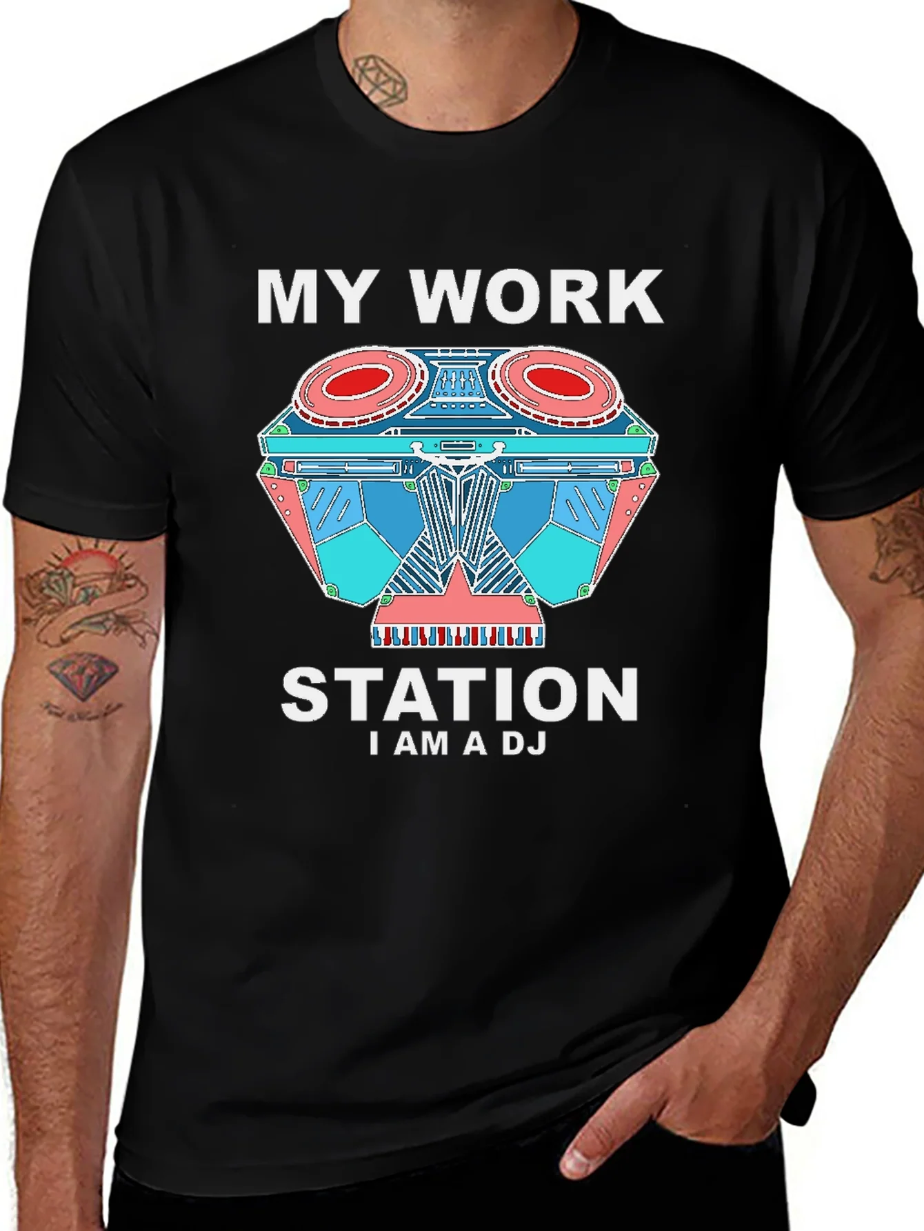 My Work Station DJ T-Shirt - Music Lover Apparel