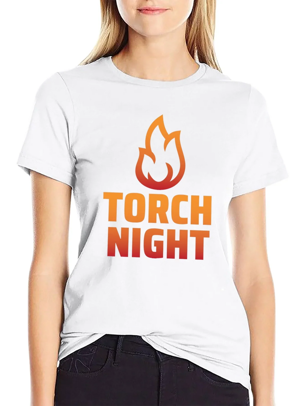 Torch Night Graphic Tee - Bold Flame Design