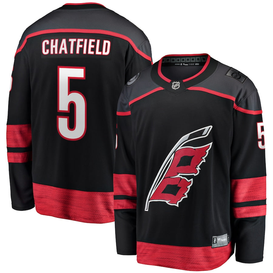 Jalen Chatfield Carolina Hurricanes   Home Premier Breakaway  Jersey - Black