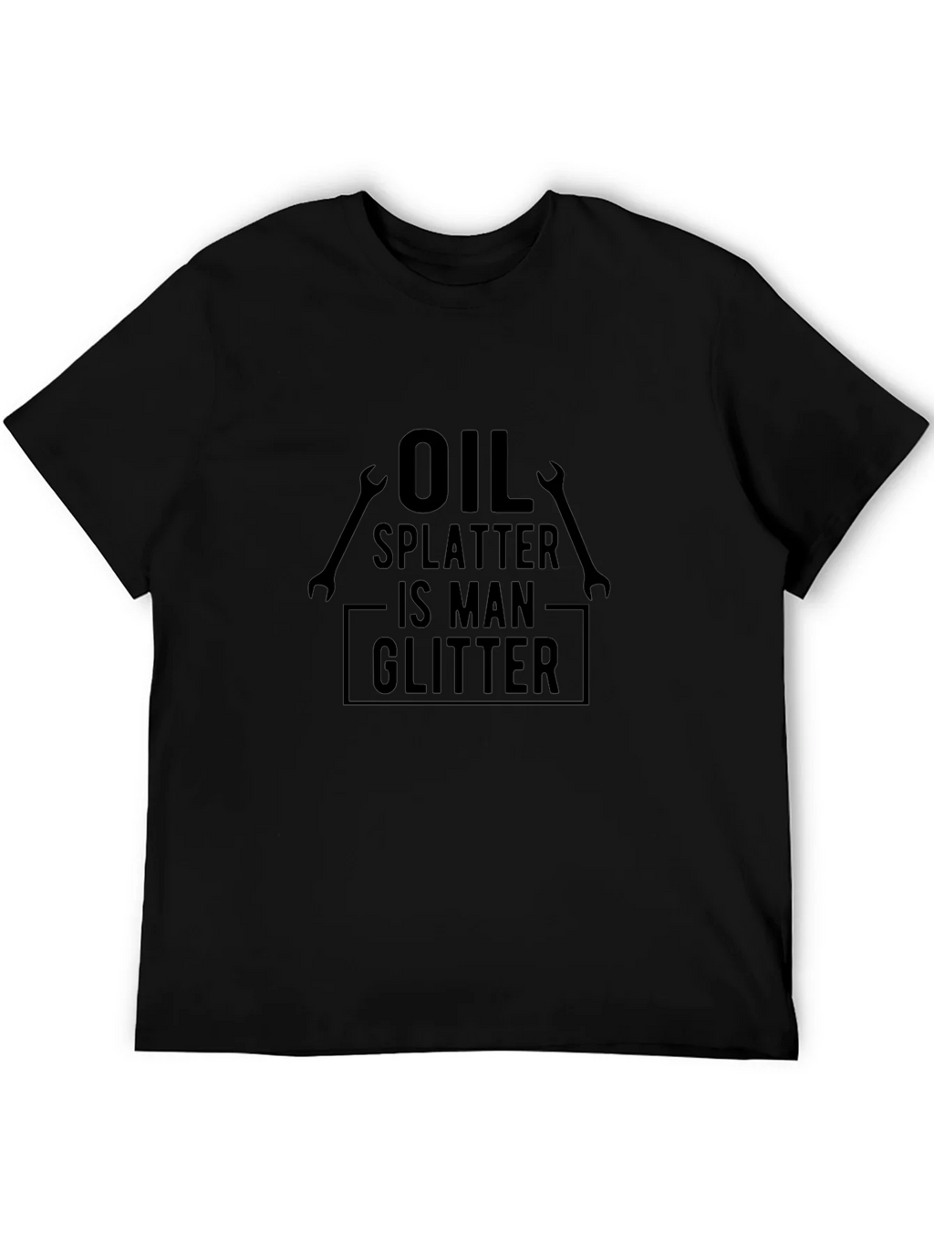 Oil Splatter is Man Glitter Graphic Tee