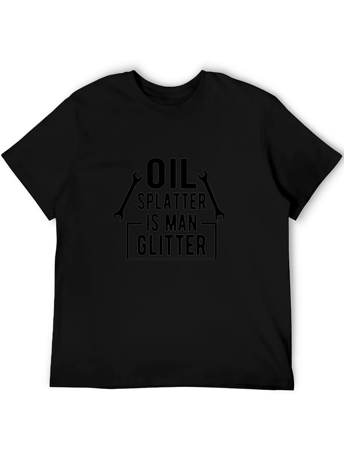 Oil Splatter is Man Glitter Graphic Tee