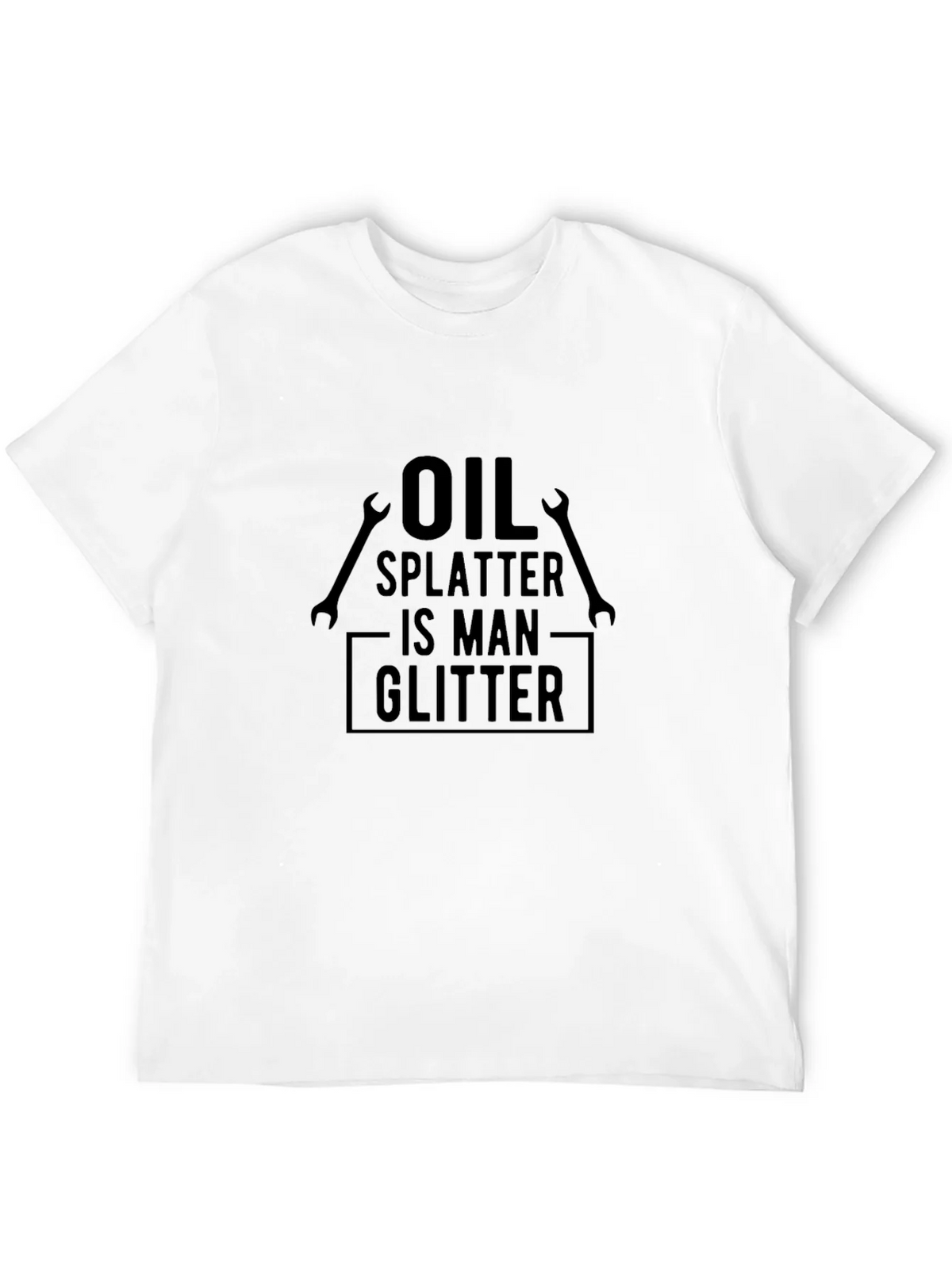 Oil Splatter is Man Glitter Graphic Tee