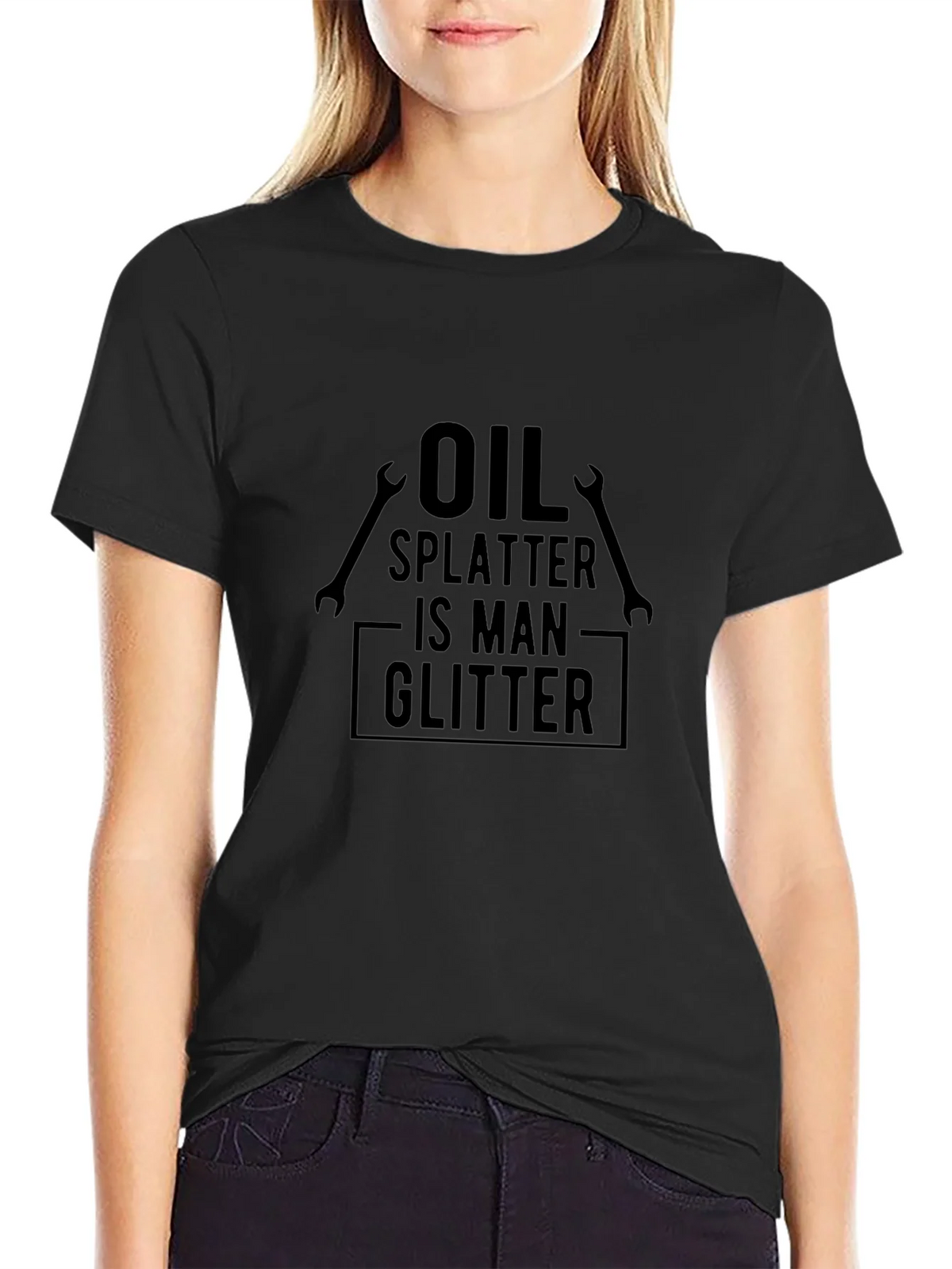 Oil Splatter is Man Glitter Graphic Tee