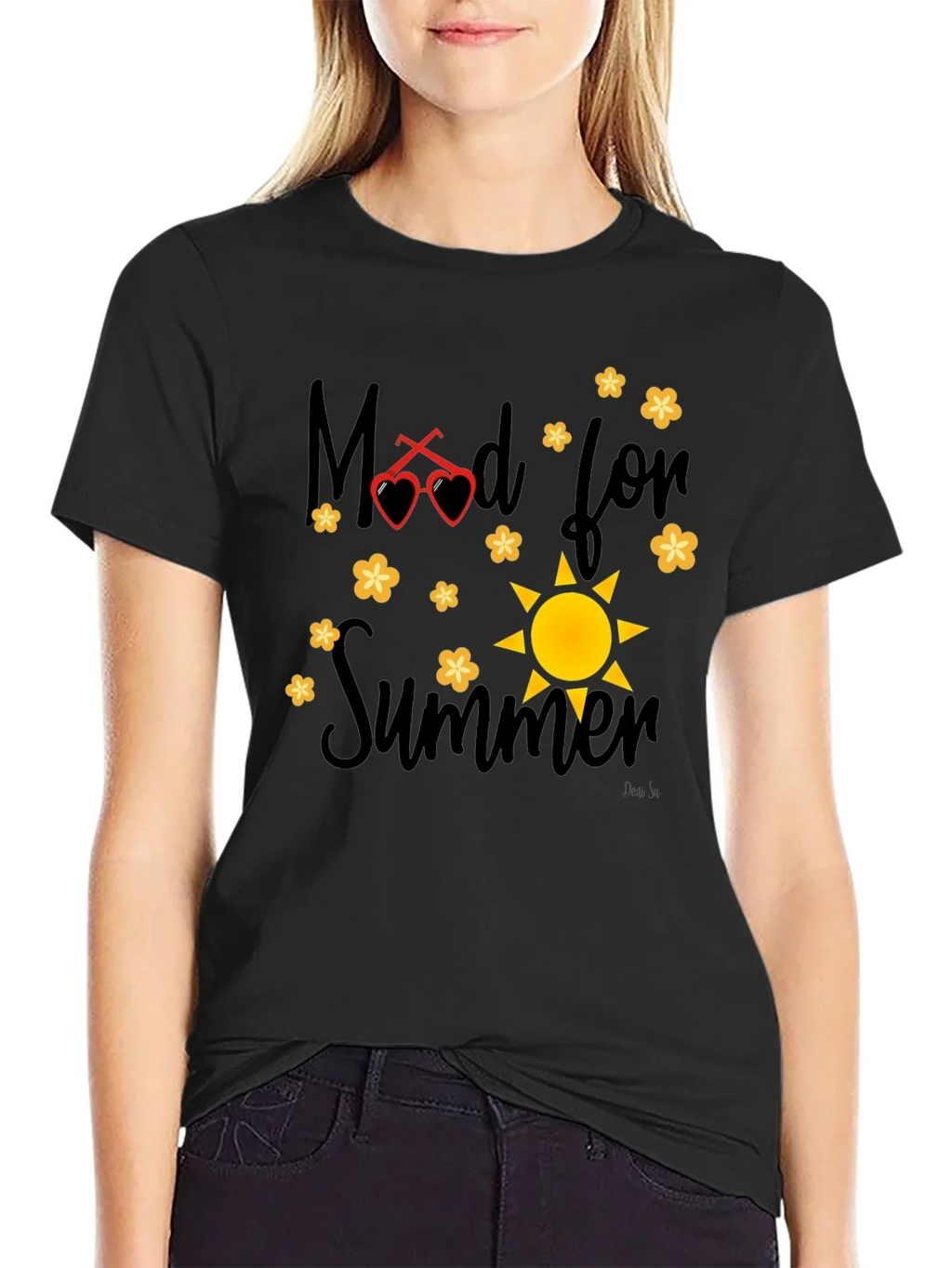 Mood for Summer Graphic Black T-Shirt