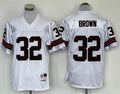Men's Cleveland Browns Jim Brown Mitchell & Ness White Legacy Replica Jersey1