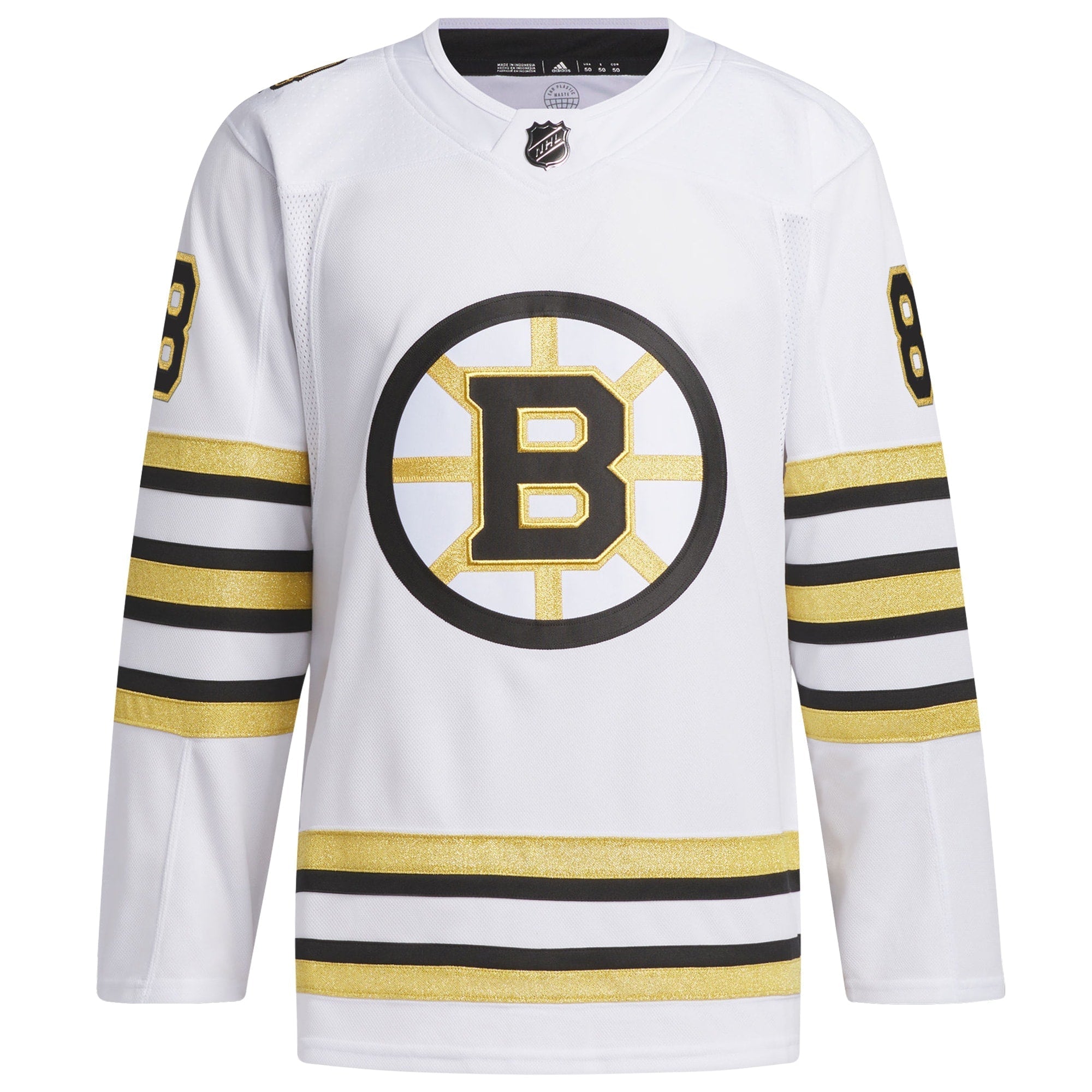 David Pastrnak Boston Bruins   Primegreen 100th Anniversary   Jersey - White