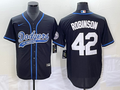 Men's Los Angeles Dodgers Jackie Robinson #42 Black Player Jersey1 Joint Edition
