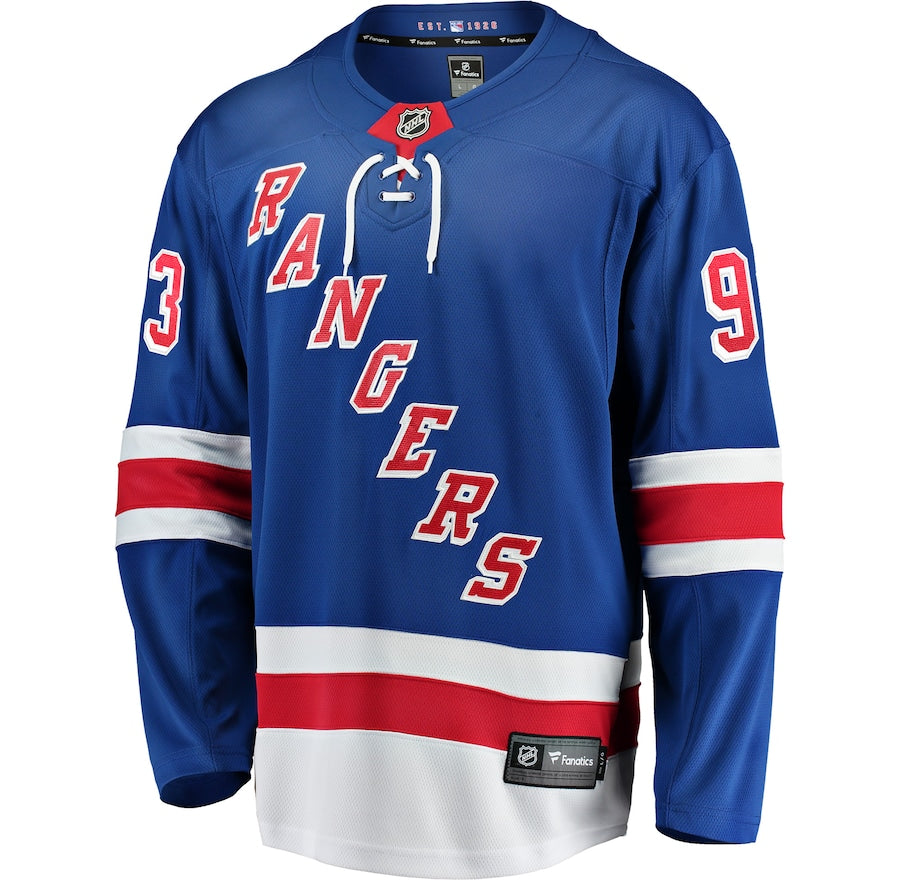 Mika Zibanejad New York Rangers   Home Breakaway  Jersey - Blue