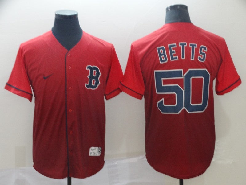Men's Boston Red Sox Mookie Betts #50 Red Replica Player Jersey1