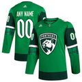 Men's Florida Panthers Kelly Green St. Patrick's Day Authentic Custom Jersey1