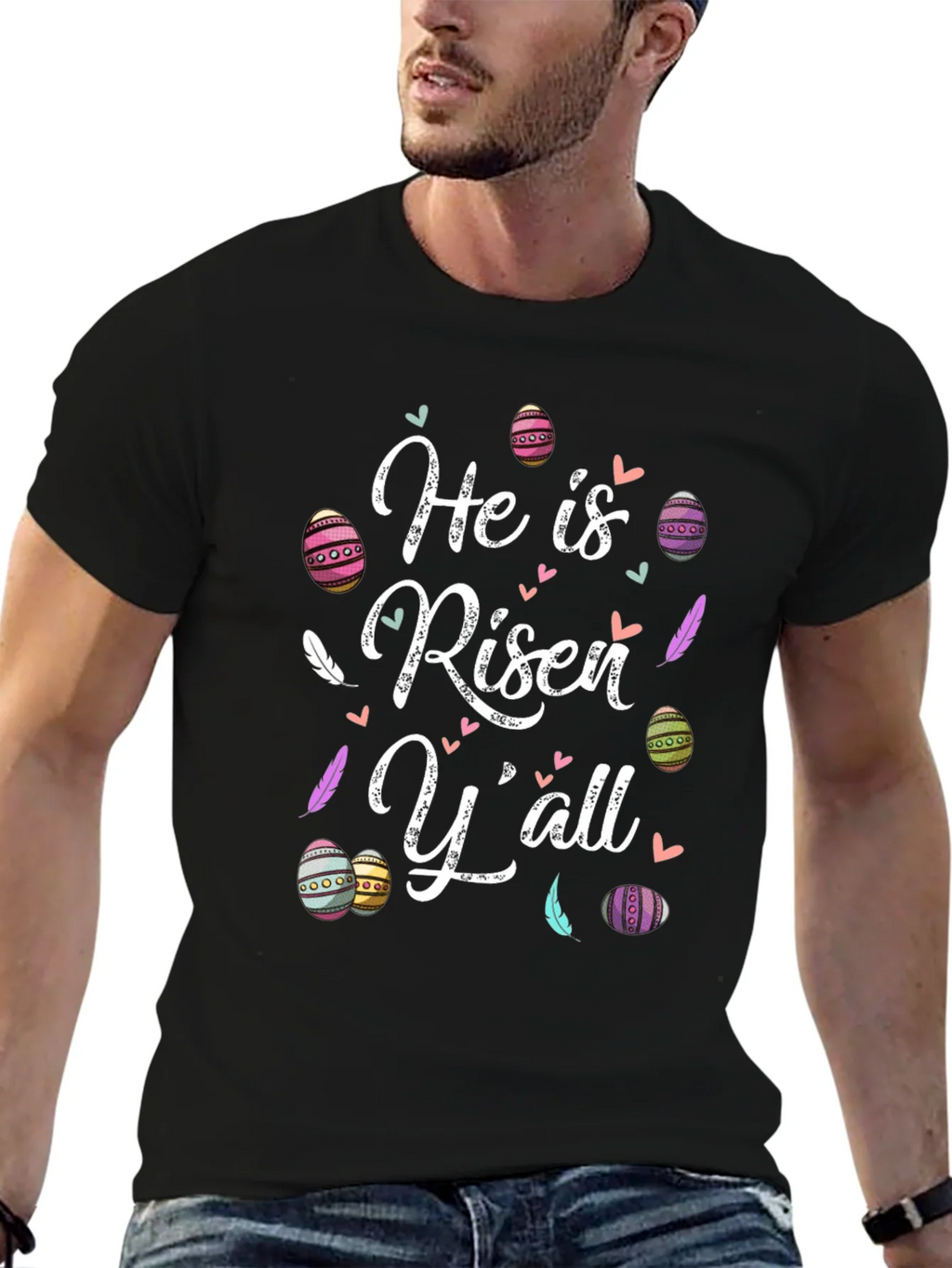 He is Risen Yall Easter Graphic T-Shirt