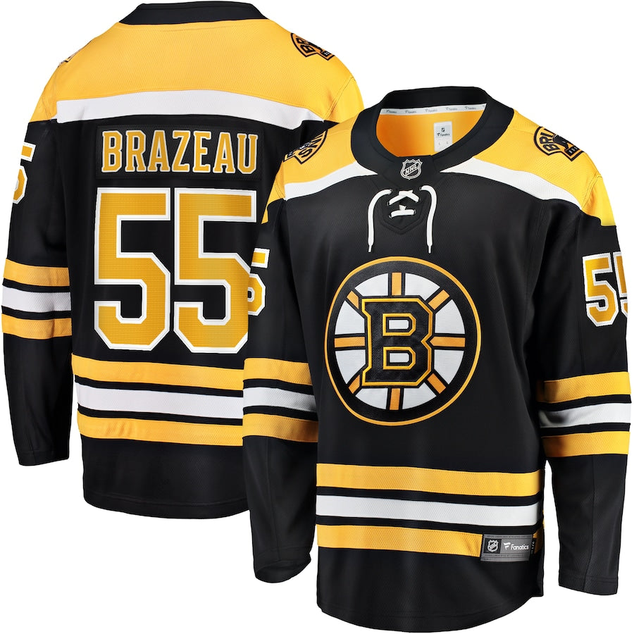 Justin Brazeau Boston Bruins   Home Premier Breakaway  Jersey - Black