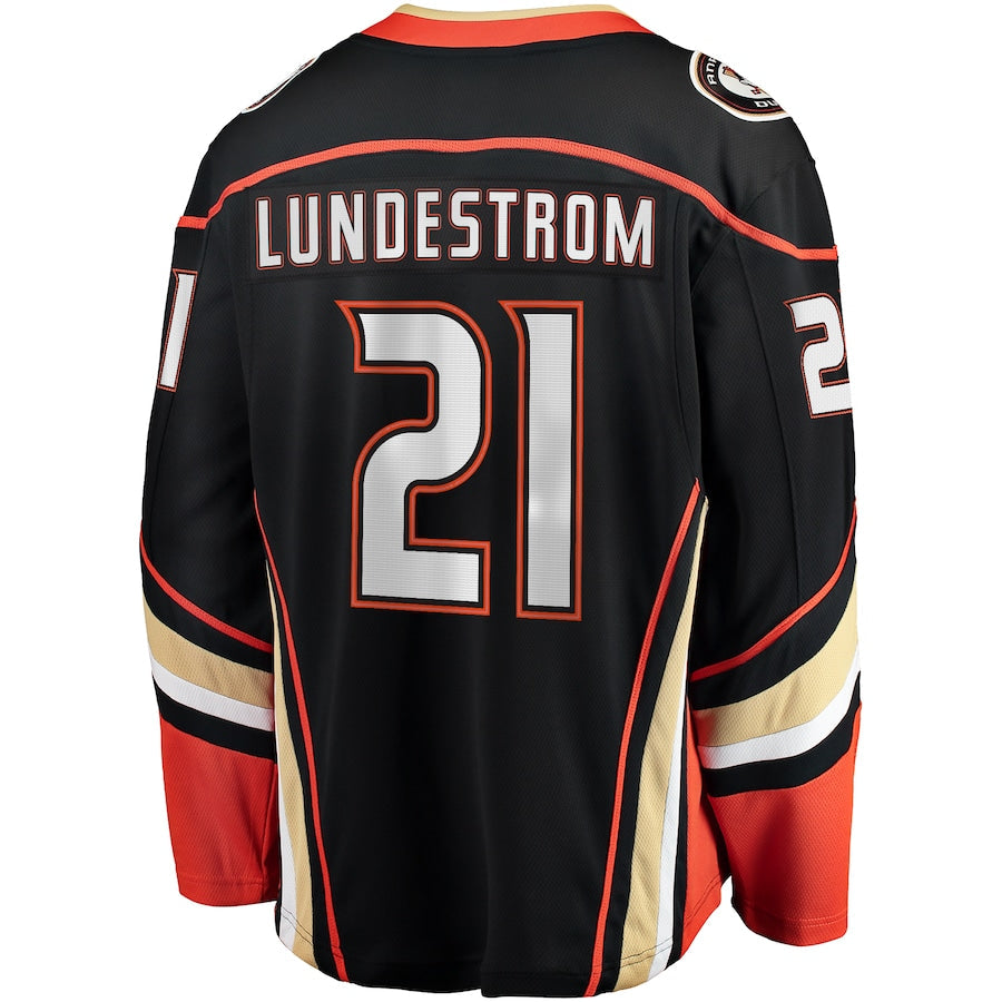 Isac Lundestrom Anaheim Ducks   Home Breakaway Jersey - Black