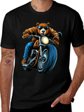 Bear Rider Graphic Tee - Cool Biker Bear T-Shirt
