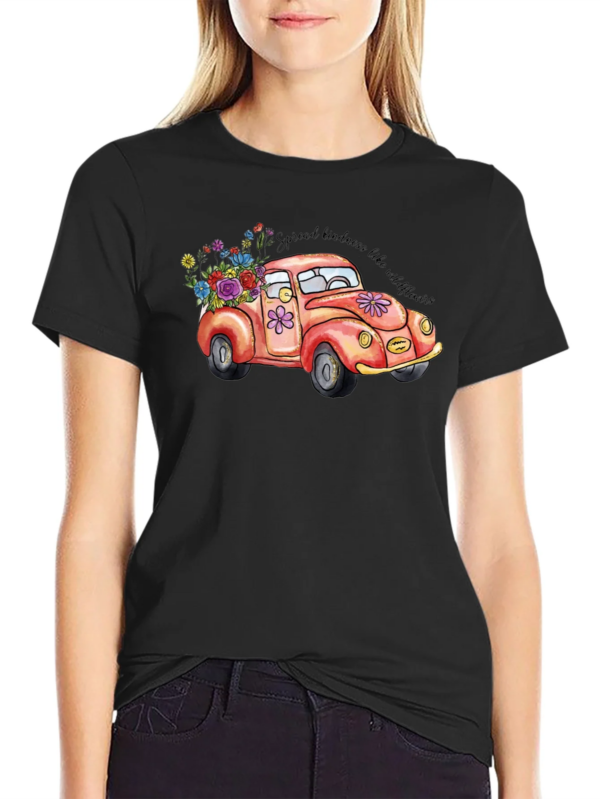 Kindness Car Graphic Tee - Black