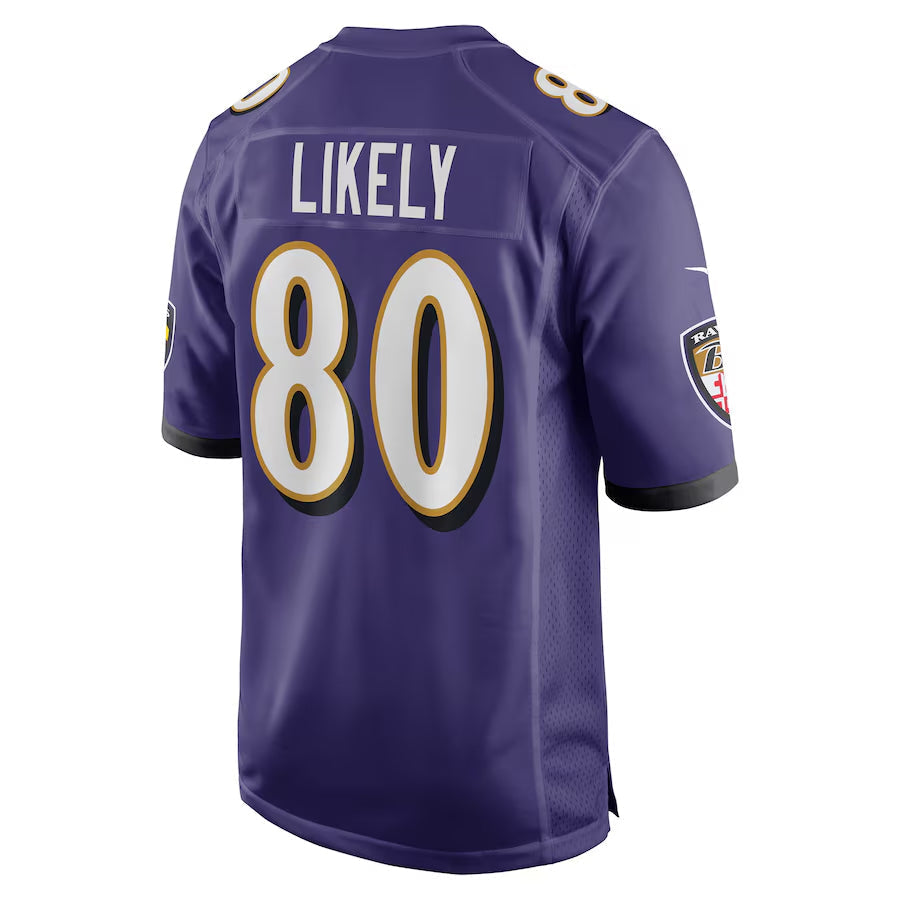 B.Ravens #80 Isaiah Likely Player Purple Game Home Football Jerseys