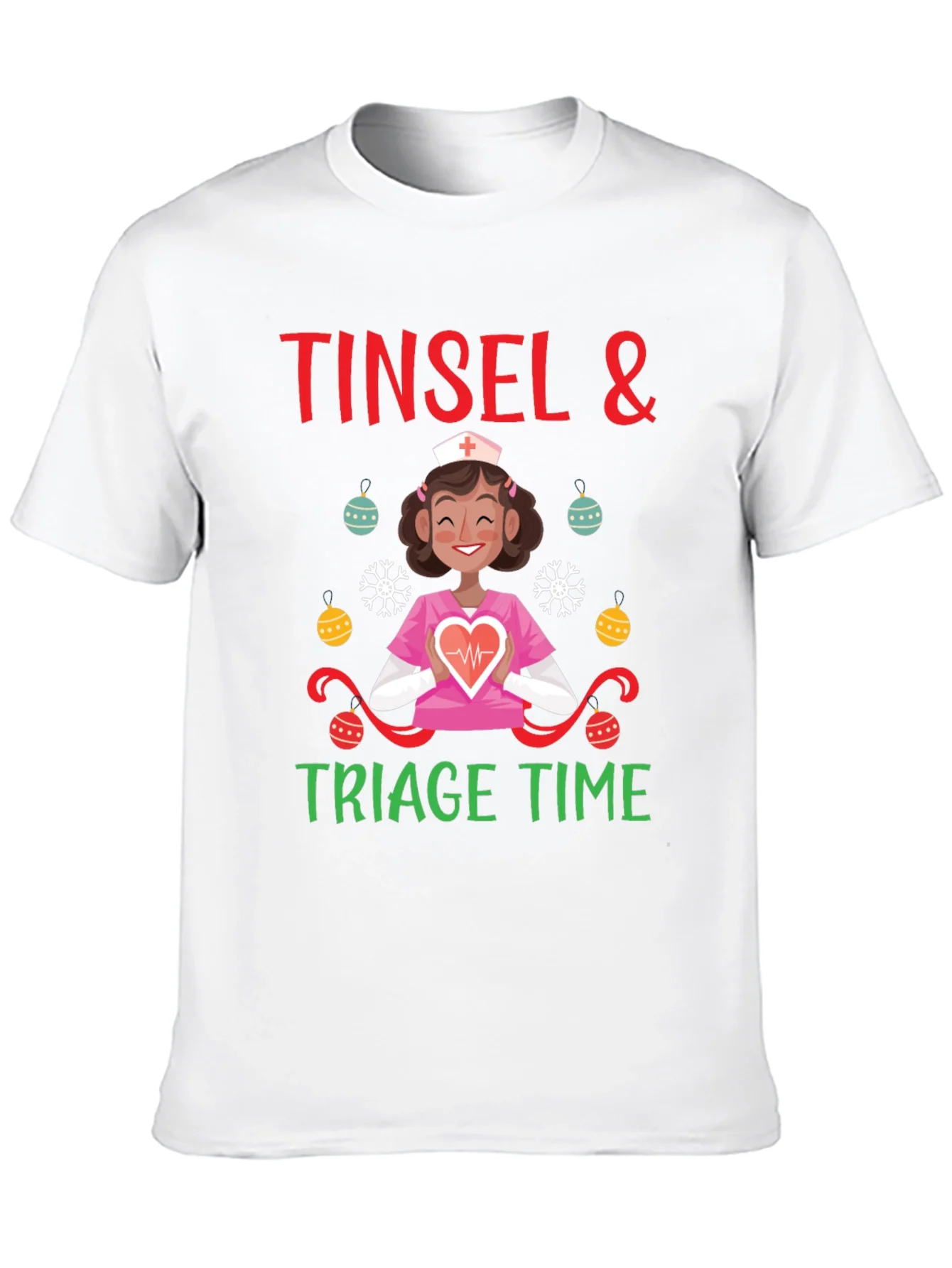 Tinsel & Triage Time Holiday Nurse T-Shirt