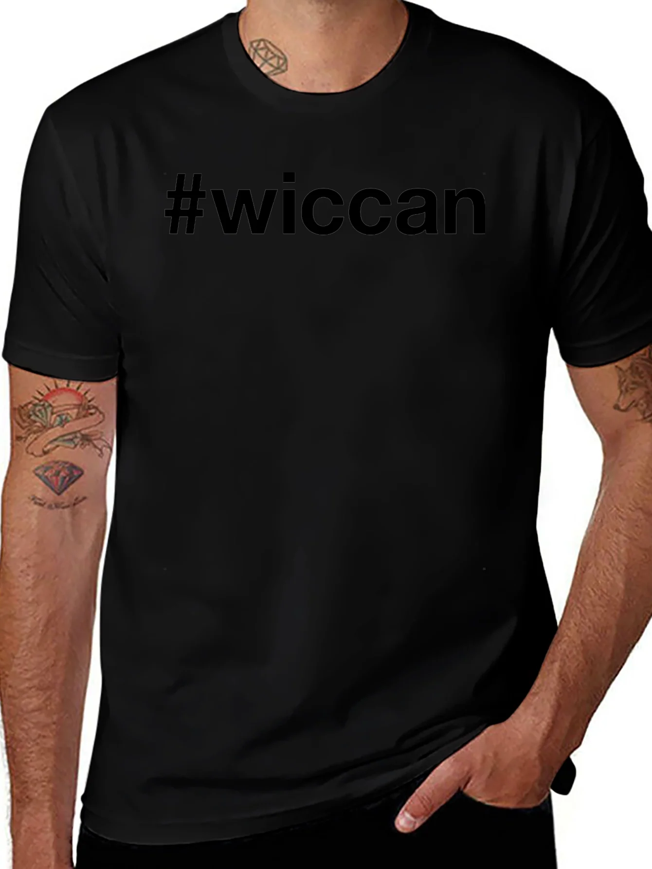 Wiccan Hashtag Black T-Shirt