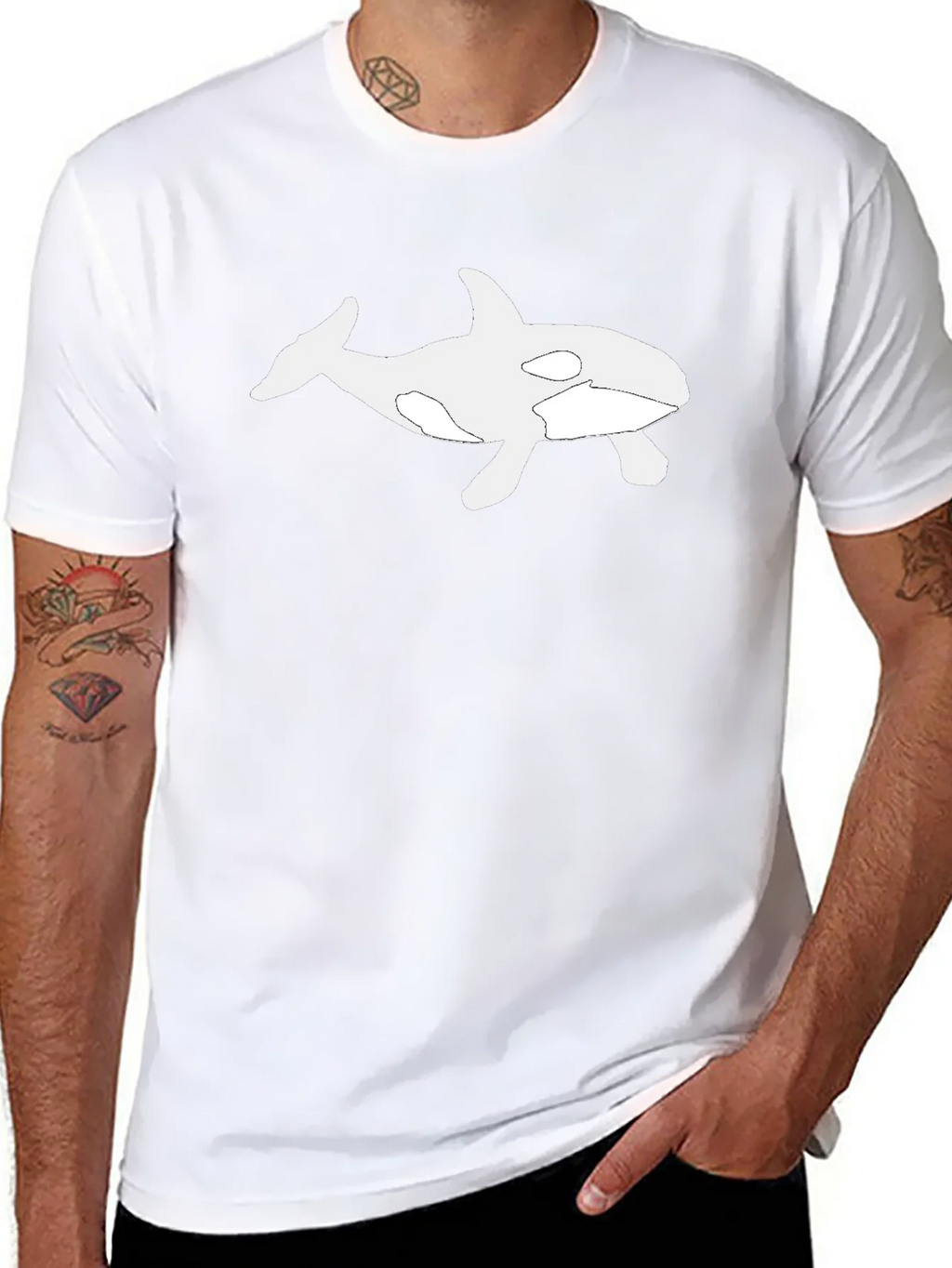 Orca Graphic T-Shirt - Black Cotton Blend