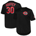C.Reds #30 Ken Griffey Jr. Player  Black Big & Tall Cooperstown Collection Batting Practice Replica Baseball Jerseys