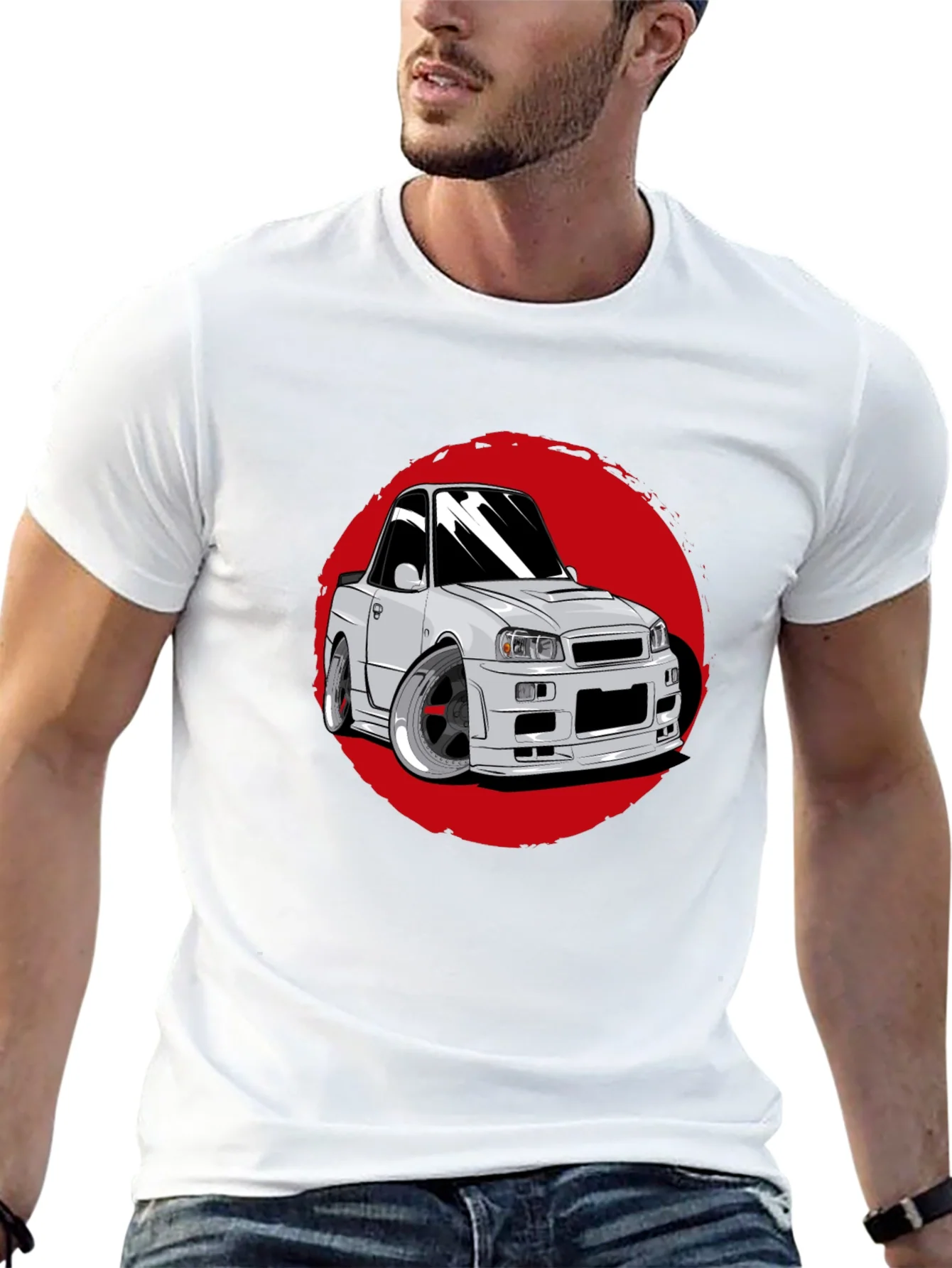 Car Graphic Tee - Red Circle Design