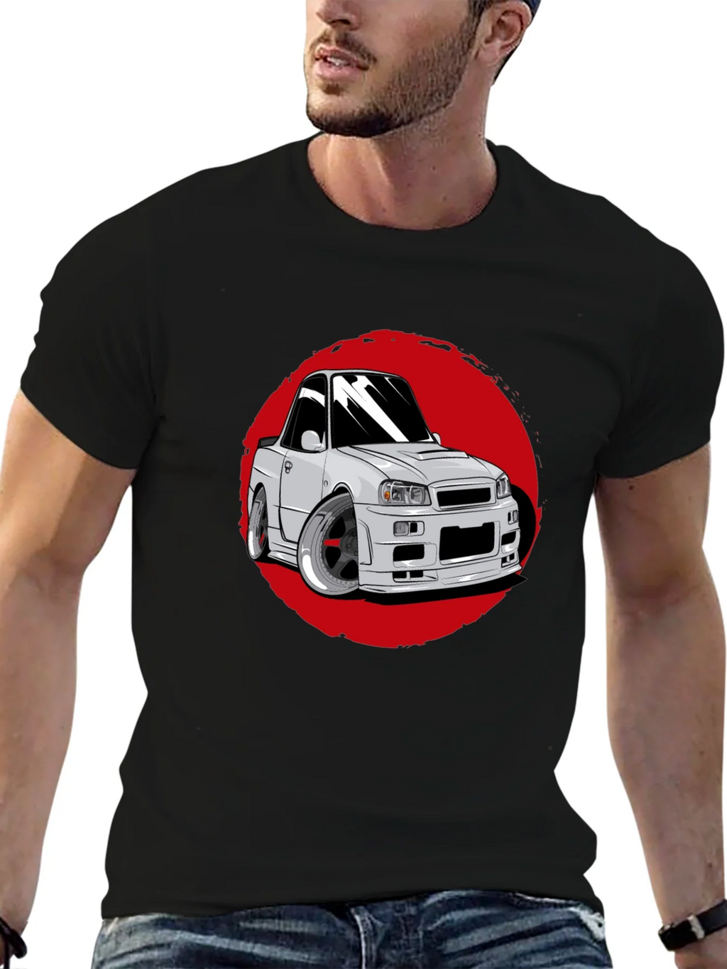 Car Graphic Tee - Red Circle Design