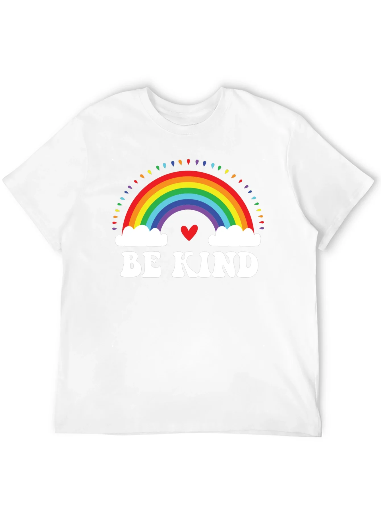 Be Kind Rainbow Heart Graphic Tee