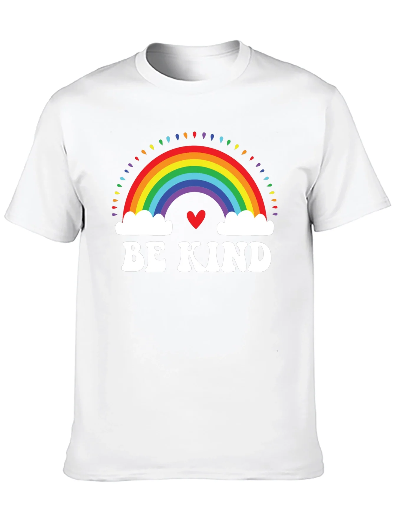 Be Kind Rainbow Heart Graphic Tee