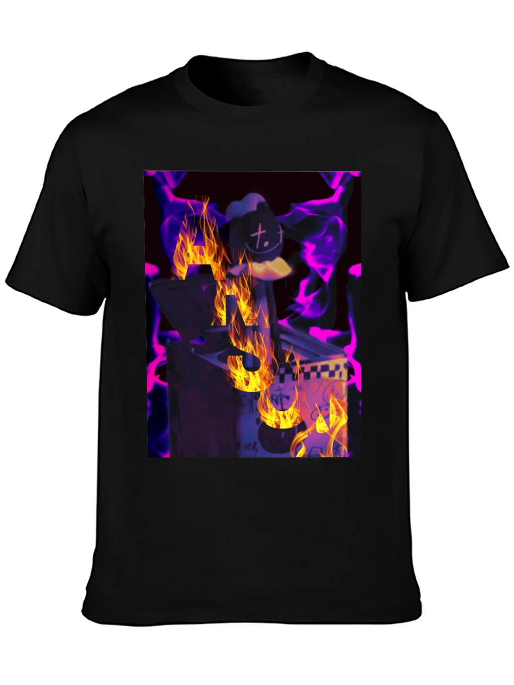 Fiery DJ Graphic Tee - Burning Beats T-Shirt