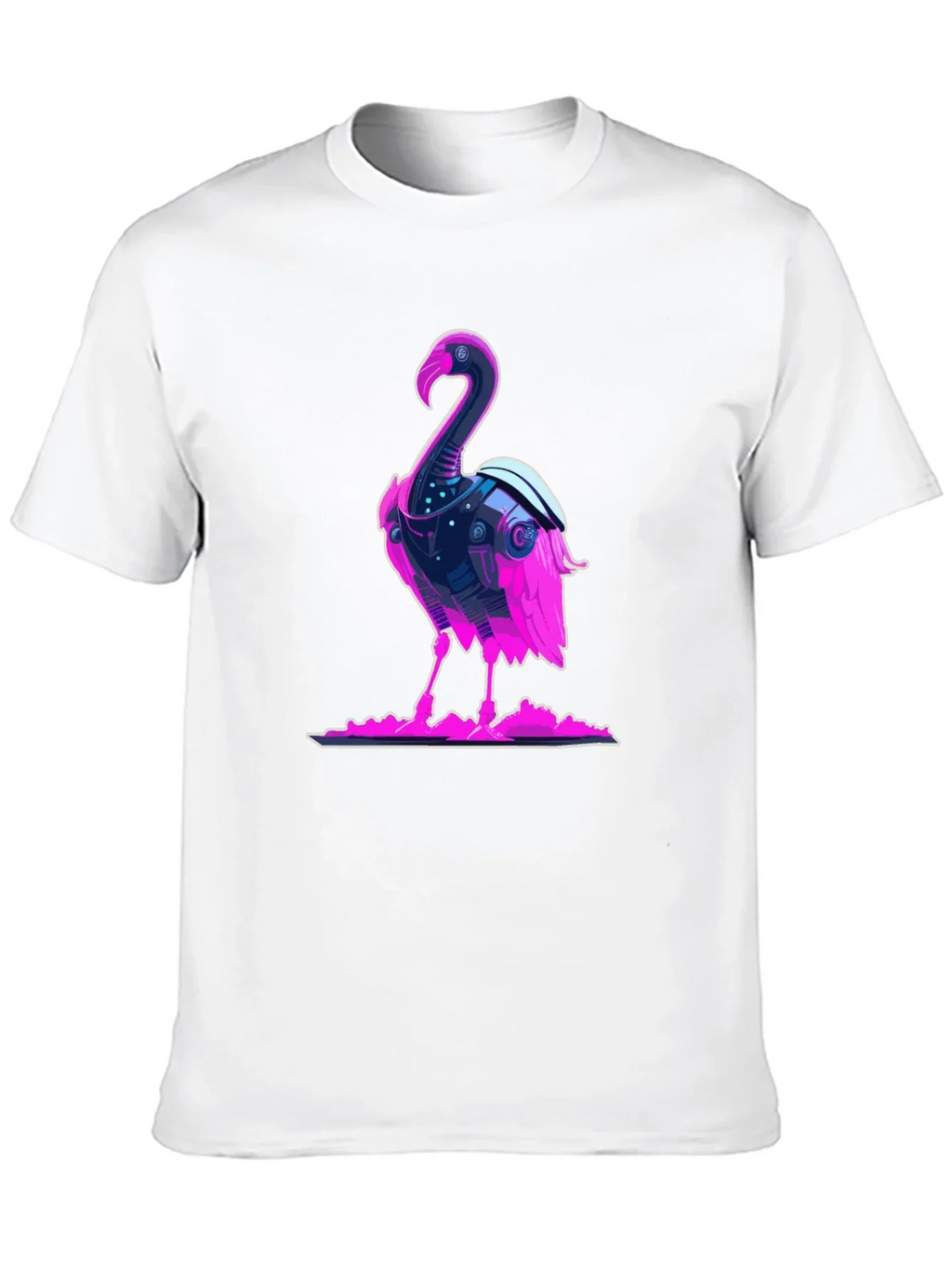 Cyberpunk Flamingo Graphic Tee - Cool Novelty T-Shirt
