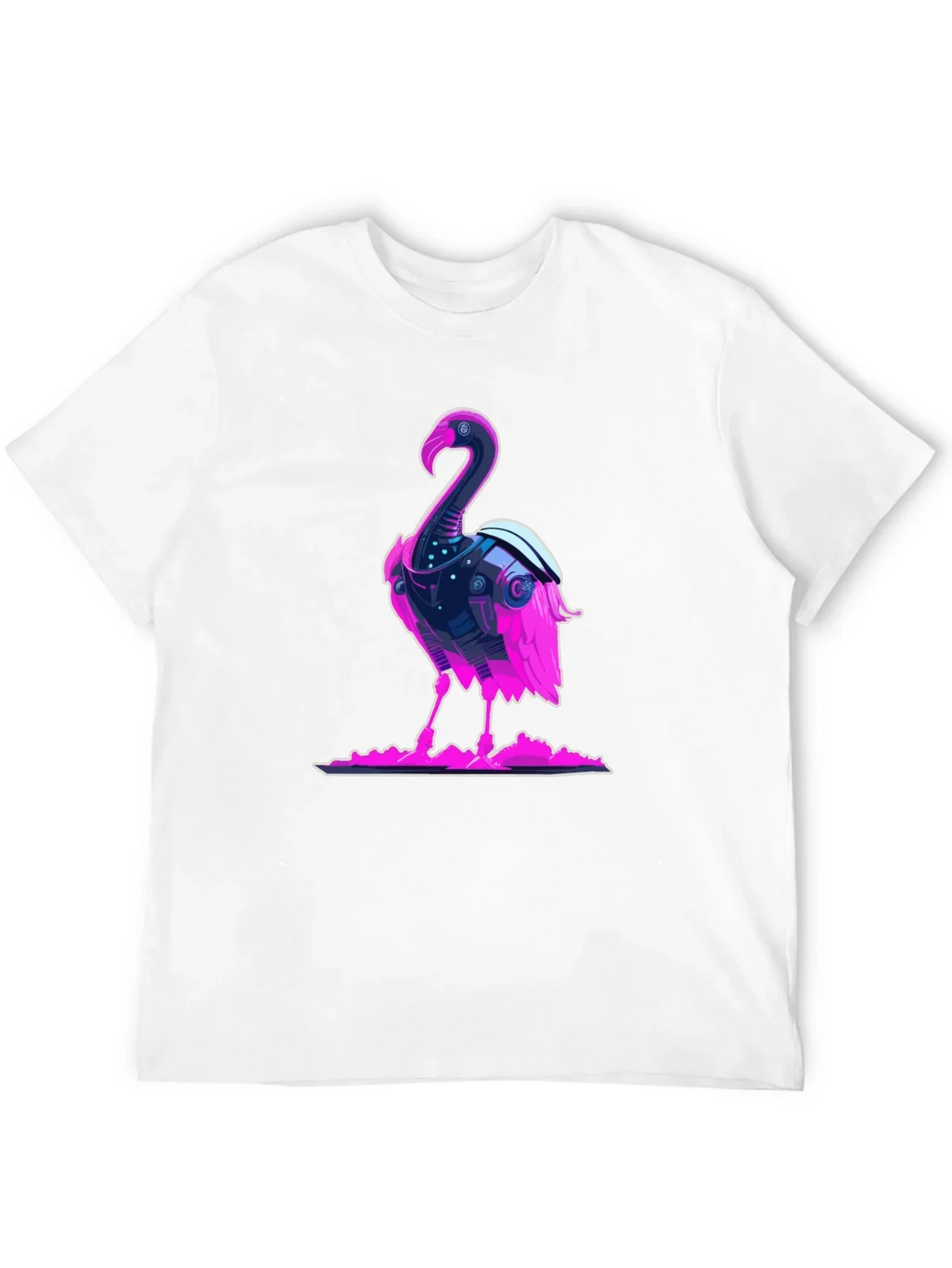 Cyberpunk Flamingo Graphic Tee - Cool Novelty T-Shirt