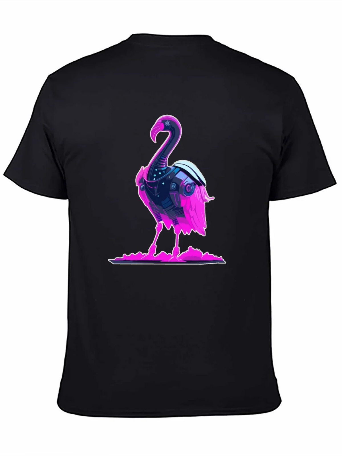 Cyberpunk Flamingo Graphic Tee - Cool Novelty T-Shirt