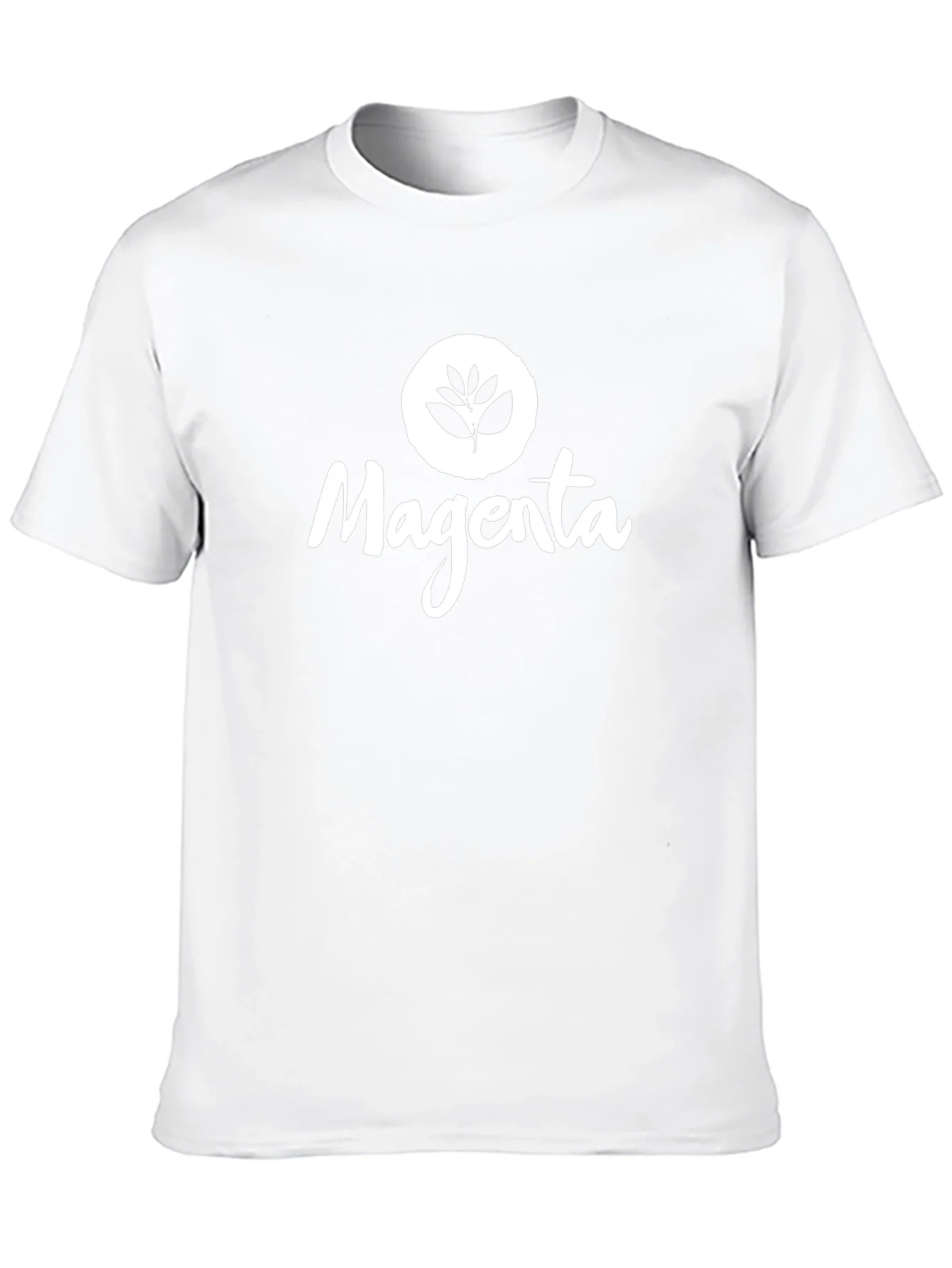 Magenta Leaf Logo Black T-Shirt