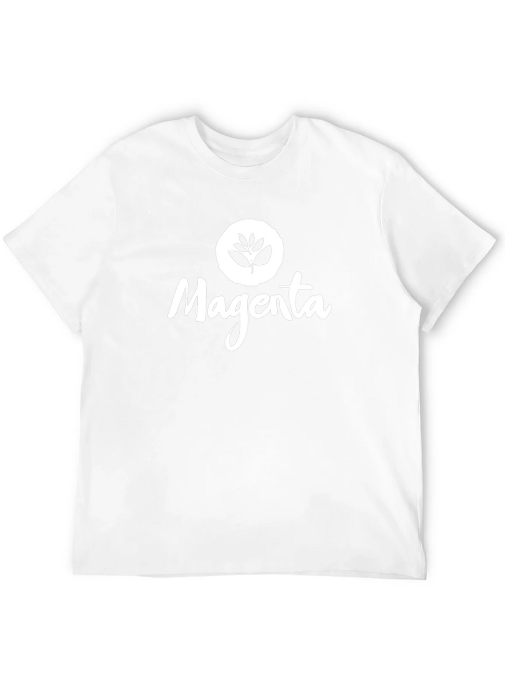 Magenta Leaf Logo Black T-Shirt
