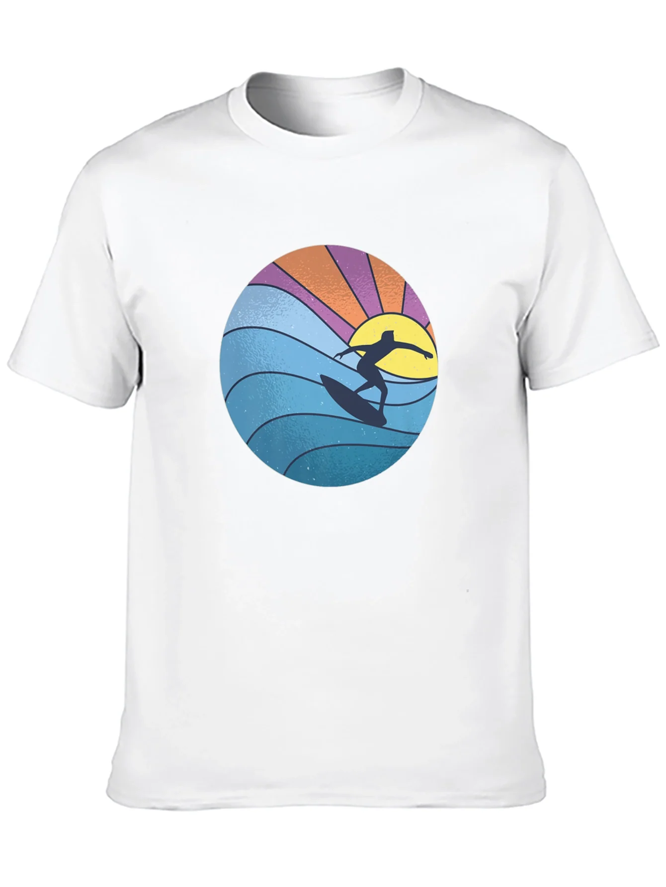 Surfer Graphic Tee - Black Cotton Blend T-Shirt