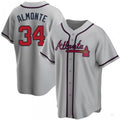 Atlanta Braves #34 Abcneam Almonte Gray Road Jersey Stitches Baseball Jerseys