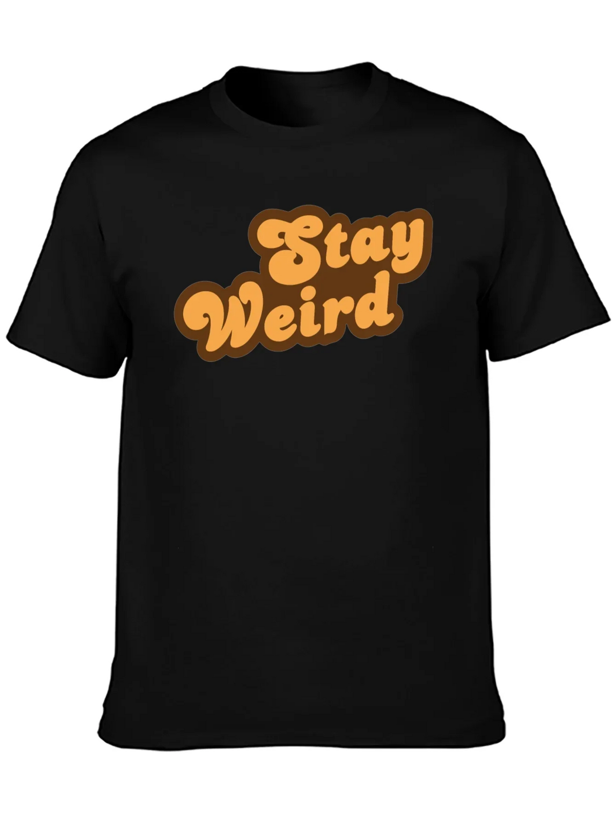 Stay Weird Retro Graphic Tee - Black